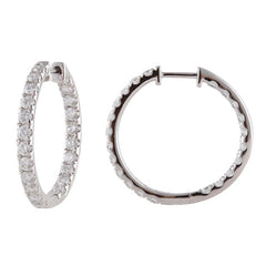 2 Carat Lab Grown Inside Out Diamond Hoop Earrings In Sterling Silver | Ashley Stewart