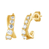 0.15 Carat Lab Grown Diamond Half Hoop Earrings | Ashley Stewart