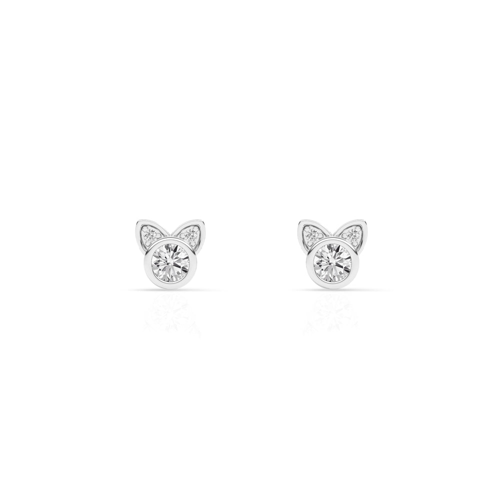0.25 Carat Cat Shaped Lab Grown Diamond Stud Earrings | Ashley Stewart