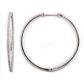 0.75 Carat Lab Grown Diamond Hinged Hoop Sterling Silver Earrings | Ashley Stewart