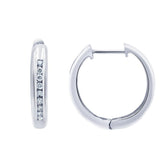 0.25 Carat Single Row Lab Grown Diamond Hoop Earrings in Sterling Silv | Ashley Stewart