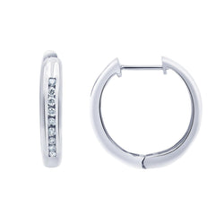0.25 Carat Single Row Lab Grown Diamond Hoop Earrings in Sterling Silv | Ashley Stewart