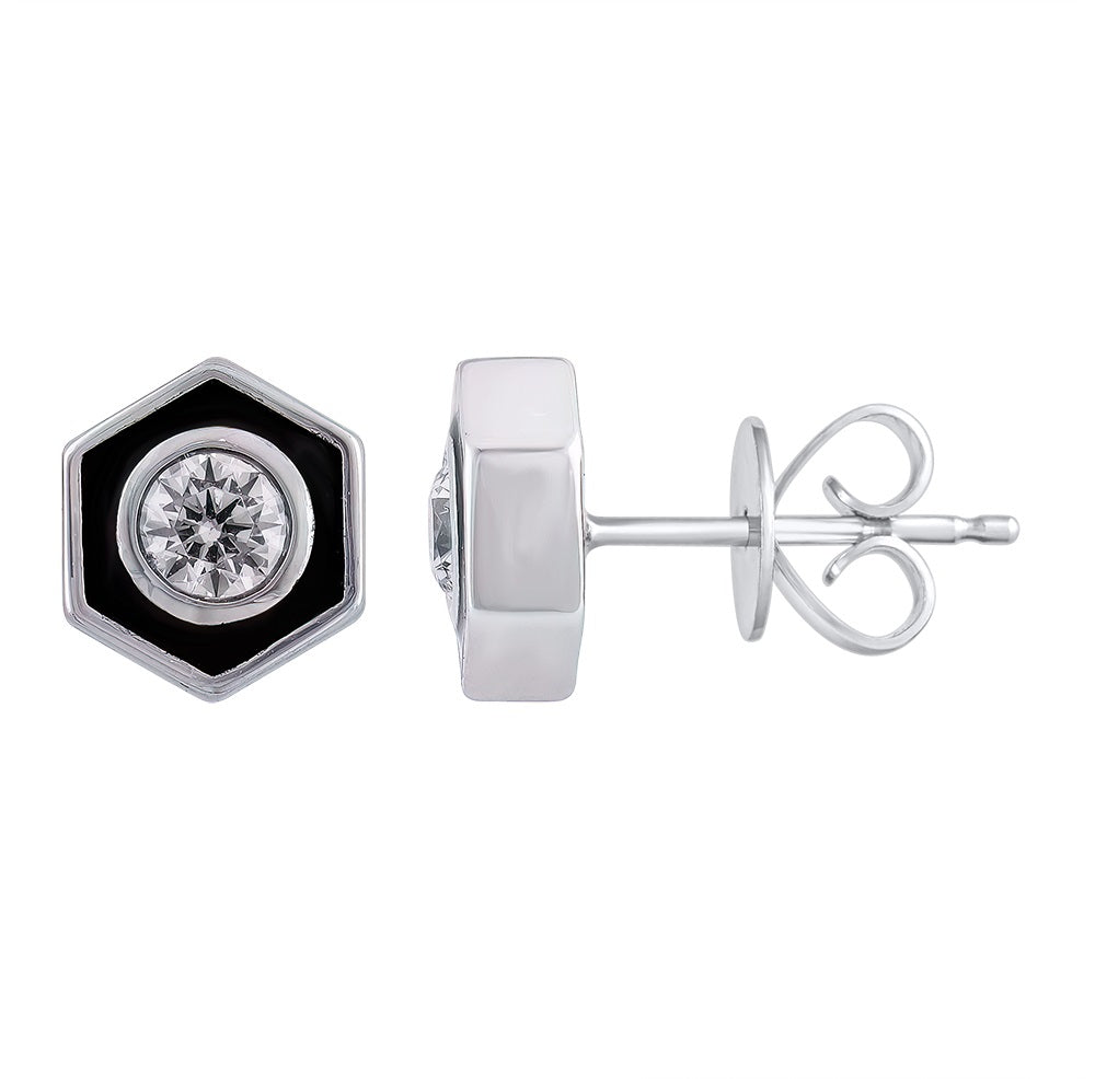 0.50 Carat Hexagon Lab Grown Diamond Stud Earrings | Ashley Stewart