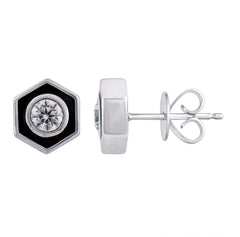 0.50 Carat Hexagon Lab Grown Diamond Stud Earrings | Ashley Stewart