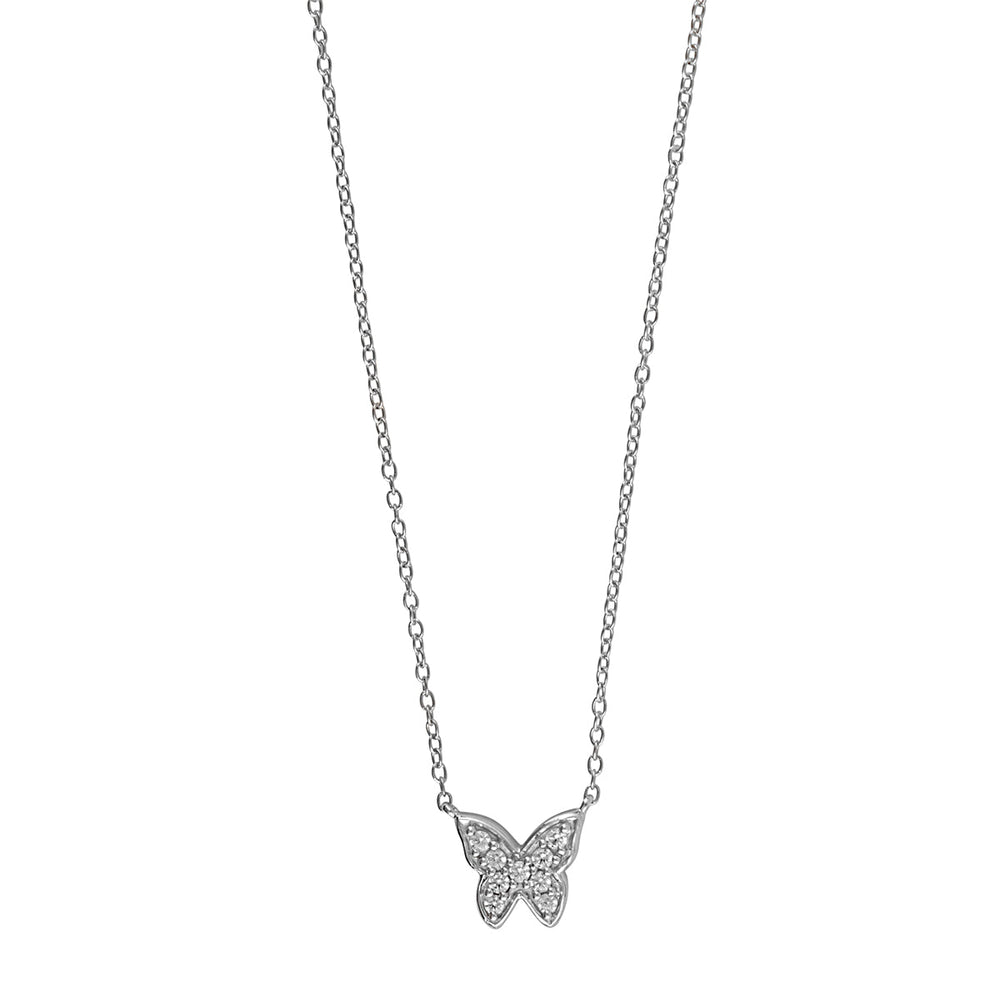 0.10 Carat Lab Grown Diamond Butterfly Pendant Necklace | Ashley Stewart