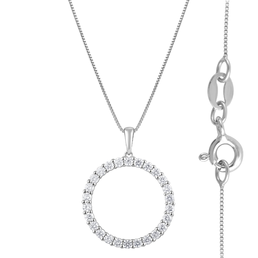 0.33 Carat Lab Grown Circle Of Life Diamond Pendant Necklace In Sterli | Ashley Stewart