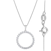 0.33 Carat Lab Grown Circle Of Life Diamond Pendant Necklace In Sterli | Ashley Stewart