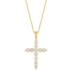 0.25 Carat Lab Grown Diamond Cross Pendant Necklace | Ashley Stewart