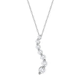 1 Carat Lab Grown Graduating Diamond Necklace In Sterling Silver | Ashley Stewart