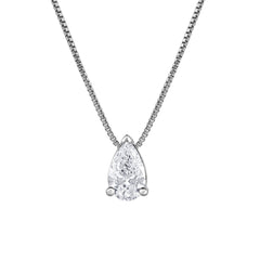 0.50 Carat Lab Grown Pear Solitaire Diamond Necklace | Ashley Stewart
