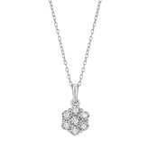 0.10 Carat Lab Grown Cluster Diamond Pendant Necklace Rose | Ashley Stewart