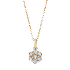 0.10 Carat Lab Grown Cluster Diamond Pendant Necklace Rose | Ashley Stewart
