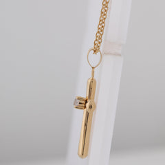 0.10 Carat Lab Grown Diamond Cross Pendant Necklace In Yellow Gold Pla | Ashley Stewart