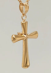 0.10 Carat Lab Grown Diamond Cross Pendant Necklace In Yellow Gold Pla | Ashley Stewart
