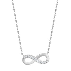 0.10 Carat Sterling Silver Lab Grown Diamond Infinity Pendant Necklace | Ashley Stewart