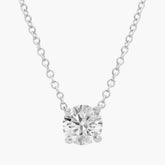 0.50 And 1 Carat Round Lab Grown Solitaire Diamond Pendant Necklace In White | Ashley Stewart