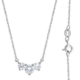 1 Carat Lab Grown Diamond 3 Stone Pendant Necklace In Sterling Silver | Ashley Stewart