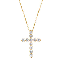 0.25 Carat Lab Grown Diamond Cross Pendant Gold Plated Necklace | Ashley Stewart