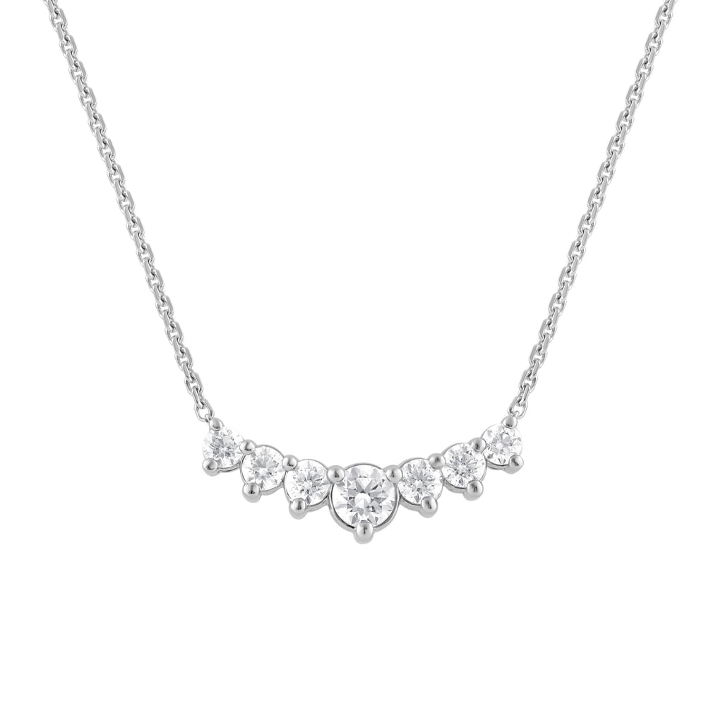 1 Carat Lab Grown Graduating Diamond Necklace In Sterling Silver | Ashley Stewart