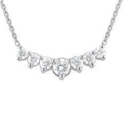 1 Carat Lab Grown Graduating Diamond Necklace In Sterling Silver | Ashley Stewart
