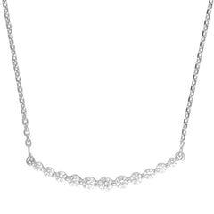 0.75 Carat Lab Grown Diamond Smile Necklace in Sterling Silver | Ashley Stewart
