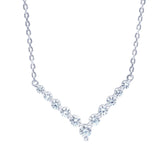 1 Carat Lab Grown Diamond V Shaped Necklace In Sterling Silver | Ashley Stewart