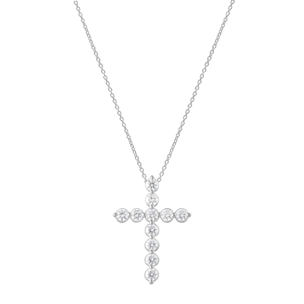 1 Carat Lab Grown Diamonds Cross Pendant Necklace | Ashley Stewart