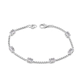 Birthstone Bracelet in Sterling Silver, Oval Cut 5*7mm, 7 Inches with Garnet Red | Ashley Stewart