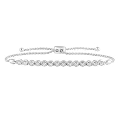 0.25 Carat Sterling Silver Lab Grown Diamond Bolo Bracelet | Ashley Stewart