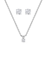 0.50 Carat Lab Grown Round Cut Solitaire Diamond Necklace Set | Ashley Stewart