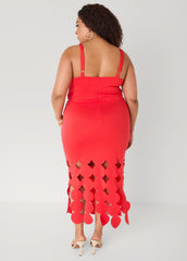 Cutout Embellished Bodycon Dress Poinsettia | Ashley Stewart