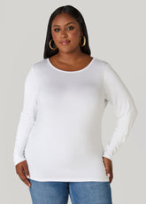 Long Sleeved Jersey Tee Black | Ashley Stewart