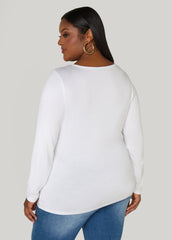 Long Sleeved Jersey Tee Black | Ashley Stewart