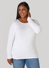 Long Sleeved Jersey Tee Black | Ashley Stewart