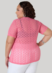 Floral Mesh Tee Confetti | Ashley Stewart