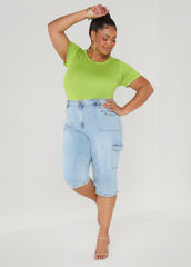The Basic Crewneck Tee Macaw Green | Ashley Stewart