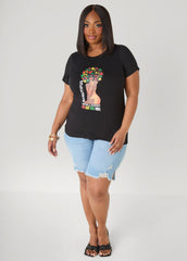 Beautiful Intelligent Graphic Tee Black | Ashley Stewart