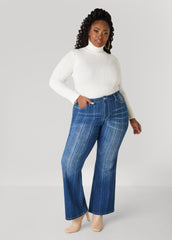 Turtleneck Ribbed Knit Sweater White | Ashley Stewart
