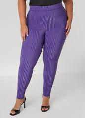 Striped Liquid Leggings PETUNIA | Ashley Stewart