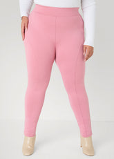 Seam Detailed Ponte Leggings Foxglove | Ashley Stewart