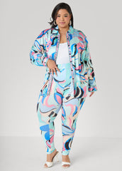 Floral High Rise Leggings POWDER BLUE | Ashley Stewart