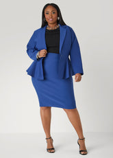 Millennium Slip On Skirt Navy Peony | Ashley Stewart