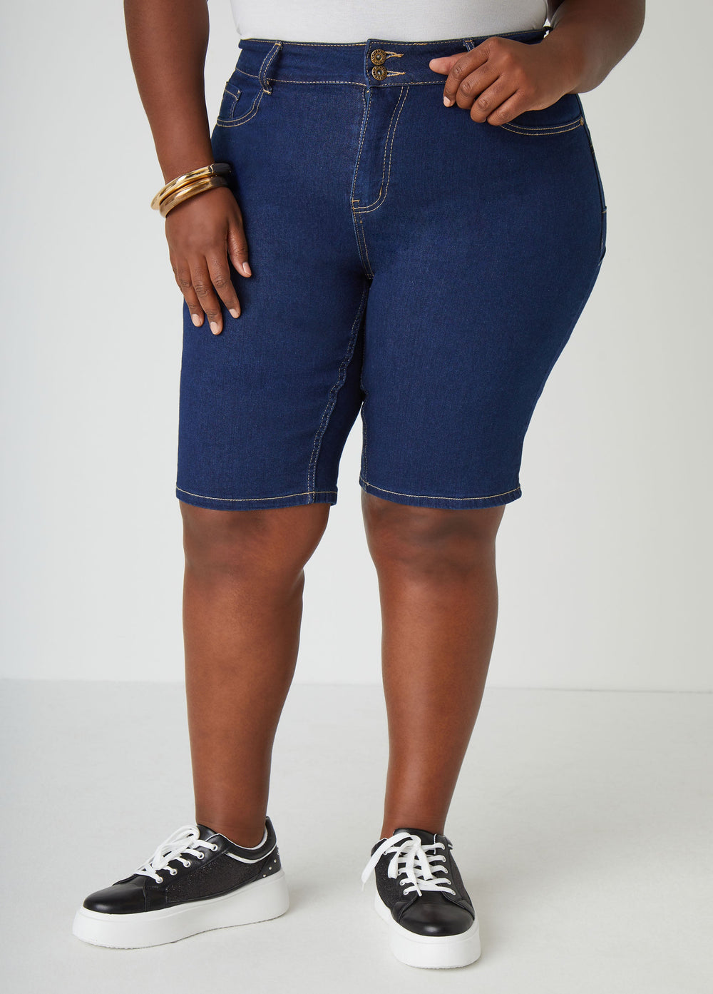 Plus Size Jean Shorts Plus Size Mid Rise Denim Shorts Lt Sky Blue | Ashley Stewart