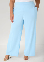 Pull On Straight Leg Pants POWDER BLUE | Ashley Stewart