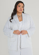 Pinstriped Blazer Turtledove | Ashley Stewart