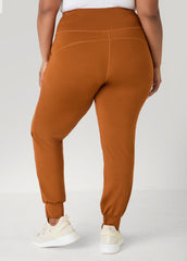 High Waist Joggers Caramel Cafe | Ashley Stewart