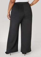 Striped Wide Leg Track Pants Black | Ashley Stewart