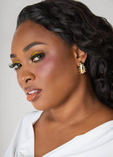 Crystal Gold Teardrop Earrings Gold | Ashley Stewart