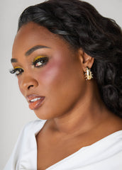Crystal Gold Teardrop Earrings Gold | Ashley Stewart