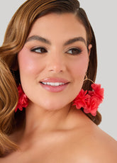 Flower Petal Hoop Earrings Calypso Coral | Ashley Stewart